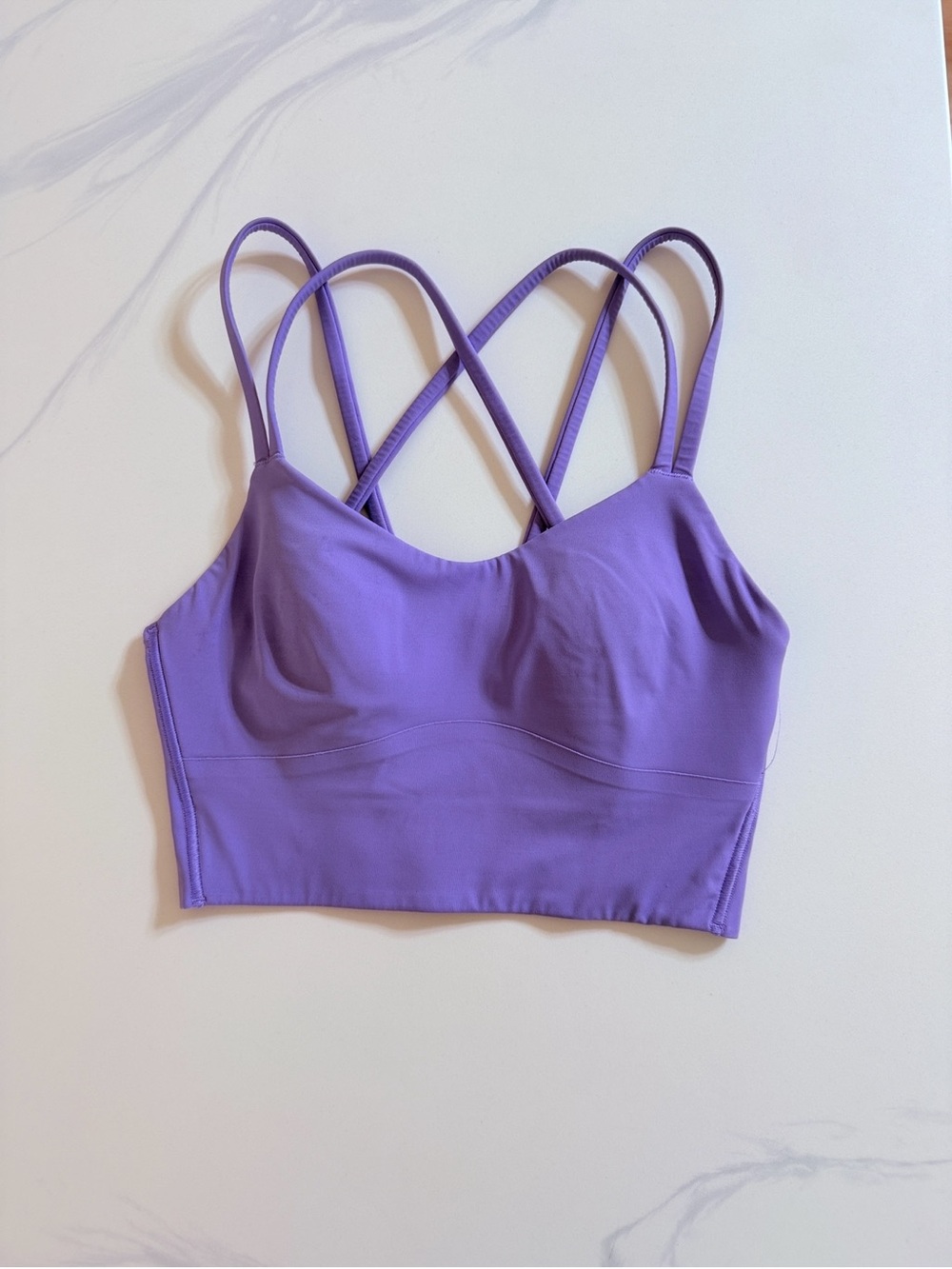 NWOT Lululemon Like a Cloud Longline Bra *Lt Support,B/C Cup size 2 Drk Lavender